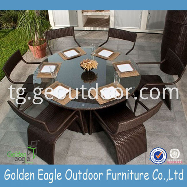 Round Aluminium Garden Dining Furniture